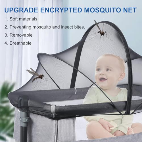 Liemuao Universal Mosquito Net for Infant Cribs, with Zip, Fine Mesh Fabric Baby Bed Tent for Indoor and Outdoor (White, 55x100cm)