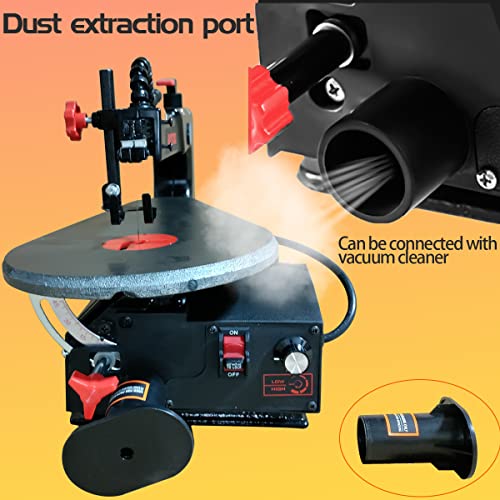 16 Inch Variable Speed Scroll Saw Pin + Pinless Blade With Pedal Switch For Woodworking Table