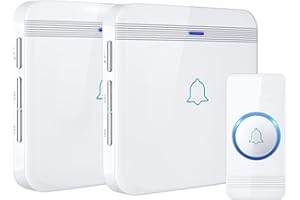 AVANTEK Wireless Doorbell, D-3W Waterproof Door Chime Kit Operating at over 1300 Feet with 2 Plug-In Receivers, 52 Melodies, CD Quality Sound and LED Flash