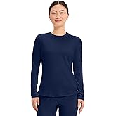 Cherokee Underscrub Long Sleeve Women’s Knit Tee Nursing Underscrubs Crew Neck Layering Top for Women - CK773