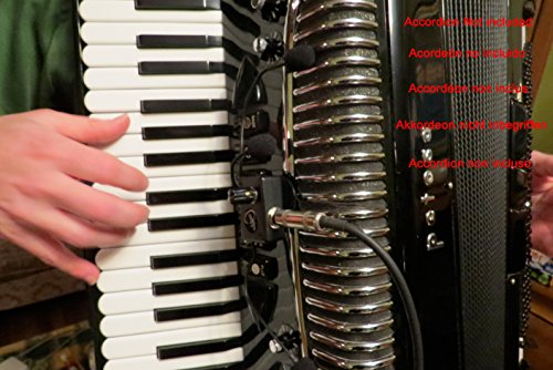 "THE GRIP PLUS DELUXE" EXCALIBUR GERMAN WELTBESTEN PIANO ACCORDION MICROPHONE SYSTEM, with (3) FLEXIBLE MICRO-GOOSE NECKS by Myers Pickups, Accordion Microphone