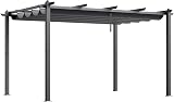 VEVOR 10'x13' Outdoor Retractable Pergola with Canopy, Gray view 9