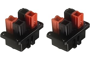 30A 600V Four-Position Fixed Mounting Bracket Panel For Anderson For-Powerpole Connectors,Red/Black, PC Shell With Silver-Pla