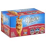 9Lives Surf 'N Turf Favorites Variety Pack, 5.5Oz Cans (Pack Of 24)