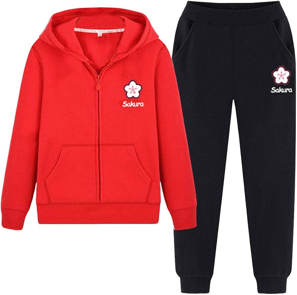 SXSHUN Girls' Jogging Suit Children's Tracksuit 2Piece Clothing Set