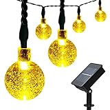 ApexPower Outdoor Christmas Solar String Lights 30 led Crystal Ball Waterproof Light for Garden, Yard, Home, Landscape, and Holiday Decorations (Warm White) ()