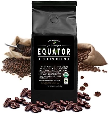 Equator Fusion Blend Organic Fair Trade Certified Dark Roast Ground Coffee - 12 Oz Bag