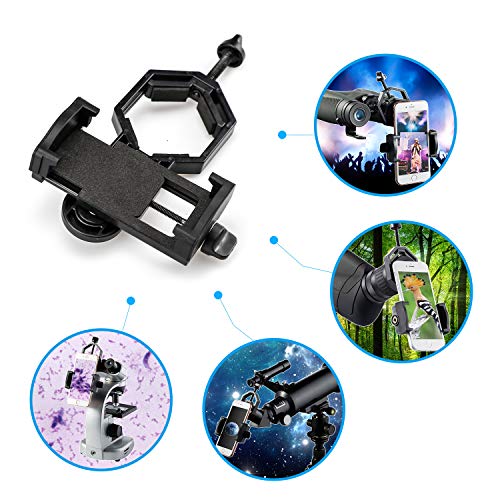 LAKWAR Universal Cell Phone Adapter Mount - Compatible Binocular Monocular Spotting Scope Telescope Microscope-Fits Almost All Smartphone on The Market -Record The Nature The World