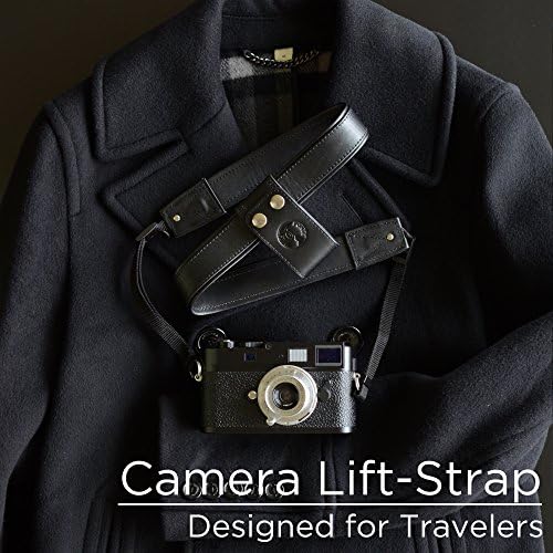 PONTE Camera Lift-Strap, Design for Travelers, Leather, Black