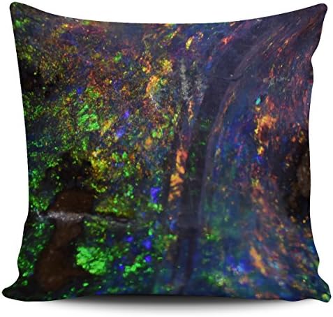 Cushion Pillow Cover - Boulder Opal 18" x 18" Decorative Throw Pillow Cushion Cover for Couch, Bed, Sofa or Patio - Only Case, No Insert
