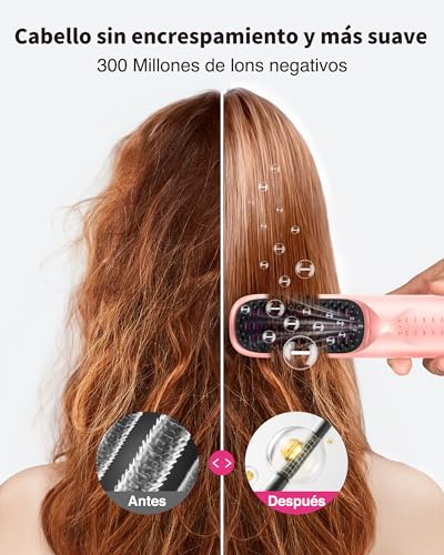 Bopcal Cordless Hair Straightener Brush 3 in 1, 10000mAh Professional Hair Straightener Without Cord, Fast Heating 30S, 6 Temperatures 120–230°C, Portable Straightening Brush for Travel, JDS1 18