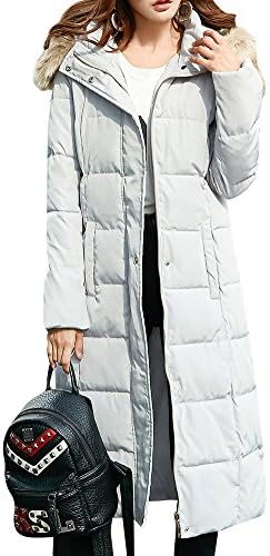 Womens Warm Zip up Long Hooded Padded Puffer Quilted Parka Jacket Coat