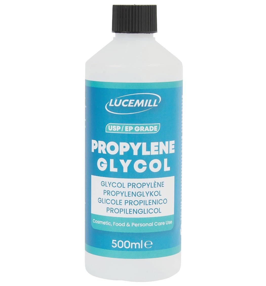 Lucemill Propylene Glycol (MPG) | 500ml I 99.8% Pure Food Grade Propylene Glycol | USP/EP Grade | For Baking, Cosmetics, DIY Skincare, Food Flavouring & Household Applications