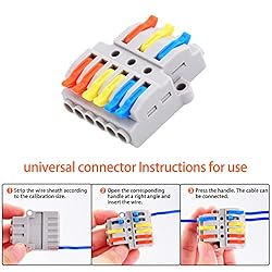 NineLeaf 10PCS Wire Connectors, 3 in 6 Out Lever