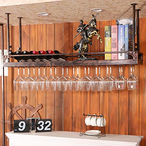 Fkrack 2 Layers Iron Hanging Wine Glass Rack Ceiling Decoration