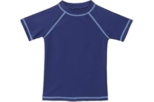 ESTAMICO Boys Short Sleeve Rash Guard Shirt Quick Dry Swimwear UPF 50+ Protection Athletic Swim Tee