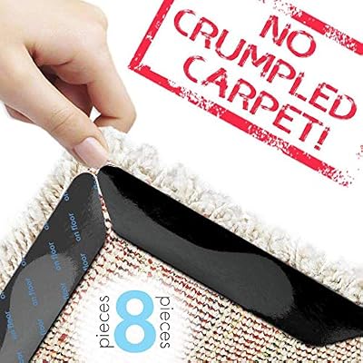 Carpet Tape Rug Pud Anti Curling Rug Grippers Non Slip Carpet Gripper for Hardwood Floors Anti Slip Rug Gripper Grips Reusable Non Skid Carpet Corners Keeps Your Rugs in Place Makes Corners Flat
