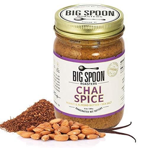 Big Spoon Roasters Chai Almond & Peanut Butter w/ Raw Honey & Sea Salt - Keto Friendly, Low Sugar Almond Butter…