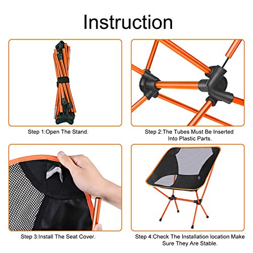 Tinya Ultralight Backpacking Camping Chair Adults Backpacker Heavy Duty 230lb Capacity Packable