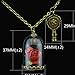 SKYEO Romantic Dried Flowers Glass Bronze Long Chain Necklace Red Rose