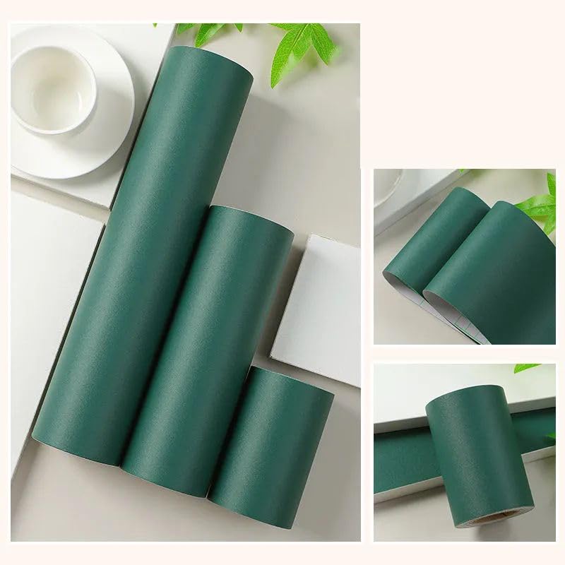 Dostear Wallpaper Border Peel and Stick Wall Border Sticker Home Ceiling Decorative Border for Bathroom Living Room Kitchen Dark Green 10cm X 500cm