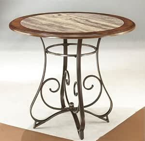 Amazon.com - Faux Marble - Round Dining Table in Medium ...
