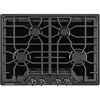 Frigidaire Gallery 30 Inch Gas, Black 4-Burner Range with Liquid Propane Conversion Kit, FGGC3045QB Cooktop