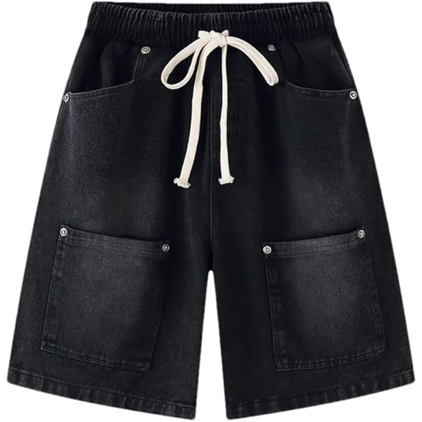 パンツ BLACKBLOND Bibbidi Chaos Patch Fold Up Denim Shorts Black 24 Amazon.com: FCOOLYEET Men's Y2k Baggy Jorts Grunge Patchwork
