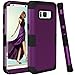 Samsung Galaxy S8 Plus Case, VPR 3 in 1 Hybrid Cover Hard PC Soft Silicone Rubber Heavy Duty Shock Absorbing Protective Defender Case for Samsung Galaxy S8 + Plus (2017) 6.2 inch (Dark Purple+Black)