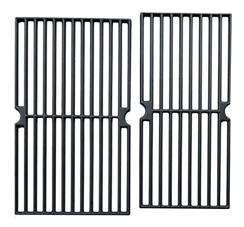 Hongso PCG222 Cast Iron Cooking Grid Replacement For Brinkmann 810-3820-S, 810-3821-S, Dyna-Glo DGP350NP And Master Forge MFA350CNP Gas Grill Models, Set Of 2