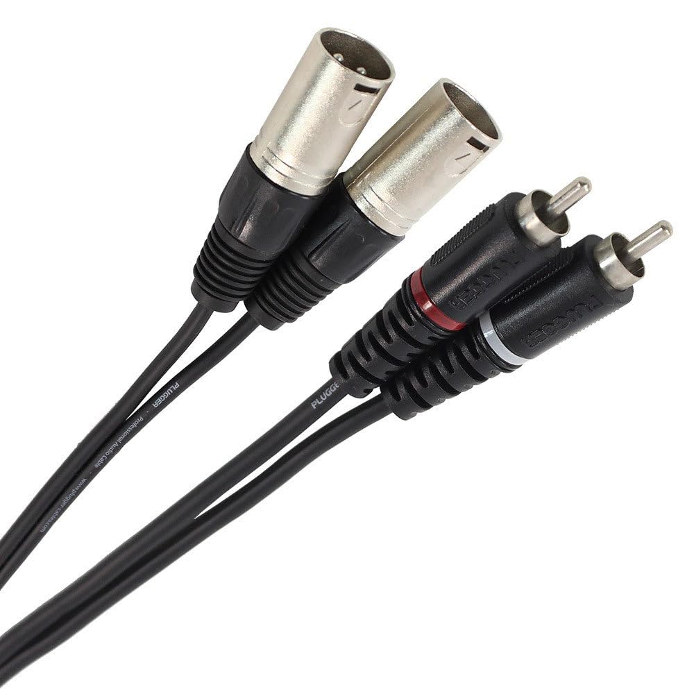 Plugger Cable Strap 3B/XLR Male to RCA Male 3 m Black