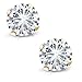 14K Yellow Gold Forever Classic Created Moissanite from Charles & Colvard Stud Earrings For Women (0.46cttw, Round 4mm)