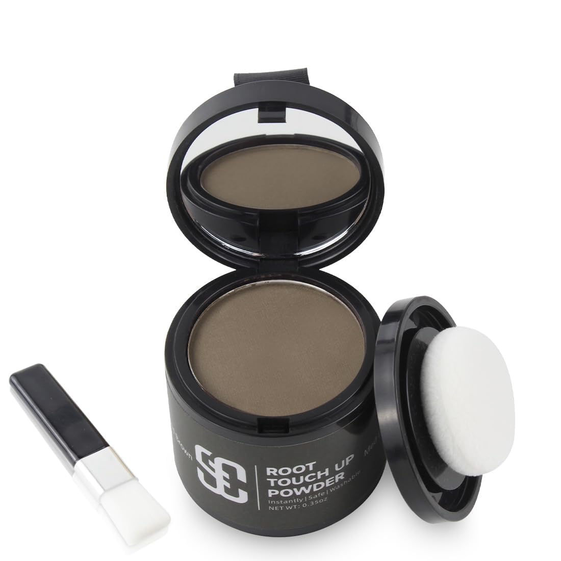 SOVONCARE Hairline Powder Instantly Hairline Shadow Gray Hair Coverage Touch Up Hair Root Cover Up Powder (4-Light Coffee, 0.14 Ounce (Pack of 1))