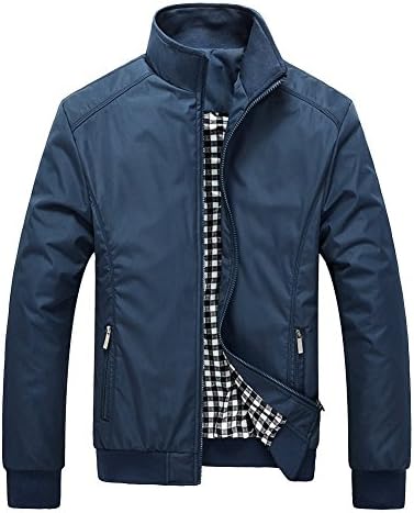 Shinieny Men's Casual Outdoor Blend Turtleneck Full Front-Zip Short Coat Jacket โฆ