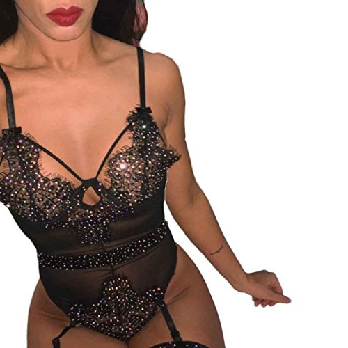 Kinghard Women Sexy Lingerie Corset Lace Push Up Jumpsuit Underwear
