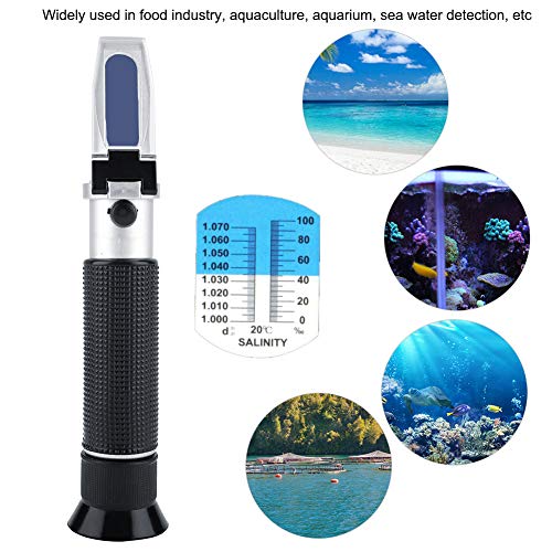 1 Refractometer+Salinometer+Concentration+Temperature+Compensation