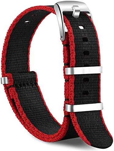 Nylon Watch Strap Replacement Canvas Woven Fabric Watch Band -15 Colors & 2 Sizes - 20mm, 22mm