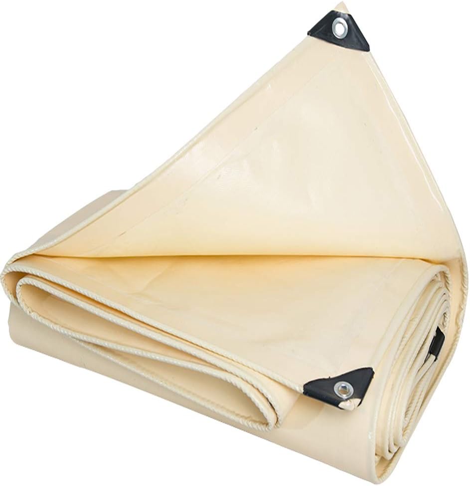 ALLIWEI Outdoor Thick Yellow Tarpaulin Rain Cloth Sunshade Blanket Sunscreen Pad Heavy Duty UV Double Sided Waterproof Tarpaulin PVC Coated Knife Scraping Cloth (Size : 4x5m)