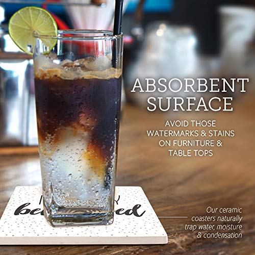 LotFancy Funny Coasters for Drinks Absorbent, Set of 6, 4\