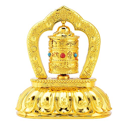 Tibetan Tibet Buddhist Solar Energy Spinning Prayer Wheel for Car Interior Decoration