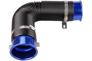 BARTOO 3" Turbine Intake Pipe, Cold Air Intake Pipe 76MM Adjustable Flexible Hose Tube Car Cold Air Turbo Intake Inlet Pipe Universal Cold Air Intake Filter, Blue