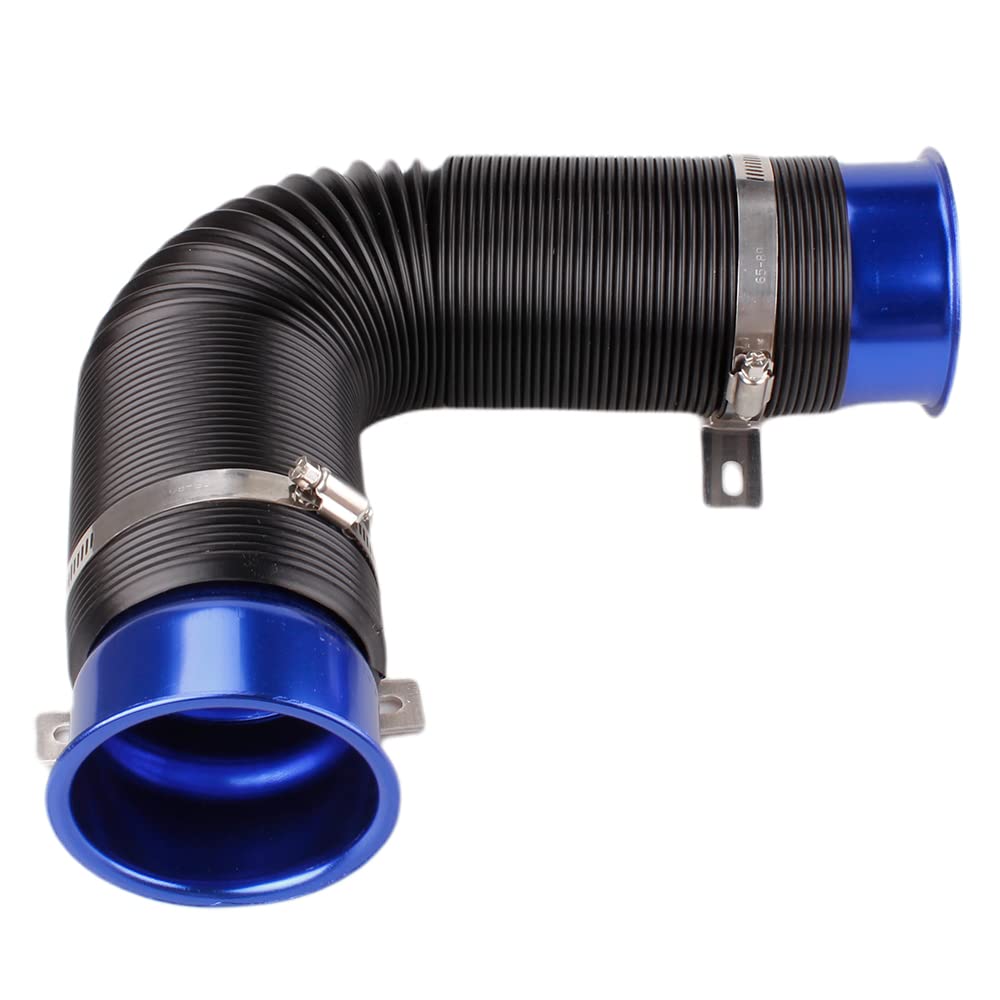 Photo 1 of BARTOO 3" Turbine Intake Pipe, Cold Air Intake Pipe 76MM Adjustable Flexible Hose Tube Car Cold Air Turbo Intake Inlet Pipe Universal Cold Air Intake Filter, Blue