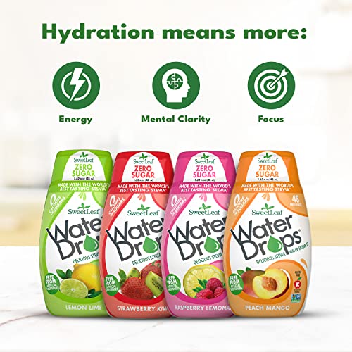 SweetLeaf Stevia Water Drops Water Enhancer Variety Pack, Sugar Free