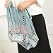YEKEYI 2Pcs Portable Reusable Mesh Cotton Net String Bag Organizer Shopping Tote Handbag Fruit Storage Shopper NEW (BLACK,BEIGE)