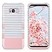 ULAK Galaxy S8 Plus Case, Anti Slip S8 Plus Case Shock Resistance Protective Cover for Samsung Galaxy S8+ Plus (2017) with Hybrid High Soft Silicone + Hard PC Case(Rose Gold Stripes)
