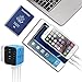 Travel Adapter, APzek International Power Adapter With High Speed 2.4A USB 3.0A Type C, European Adapter, Universal Power Adapter Wall Charger for Europe UK US AU & Asia (Blue)