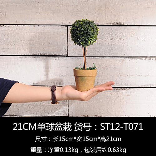 LANJIE Garden Green Plants Small Ornaments Mini Potted Tree Grass Ball Simulation Home Furnishing Desktop Office Decoration 21Cm P