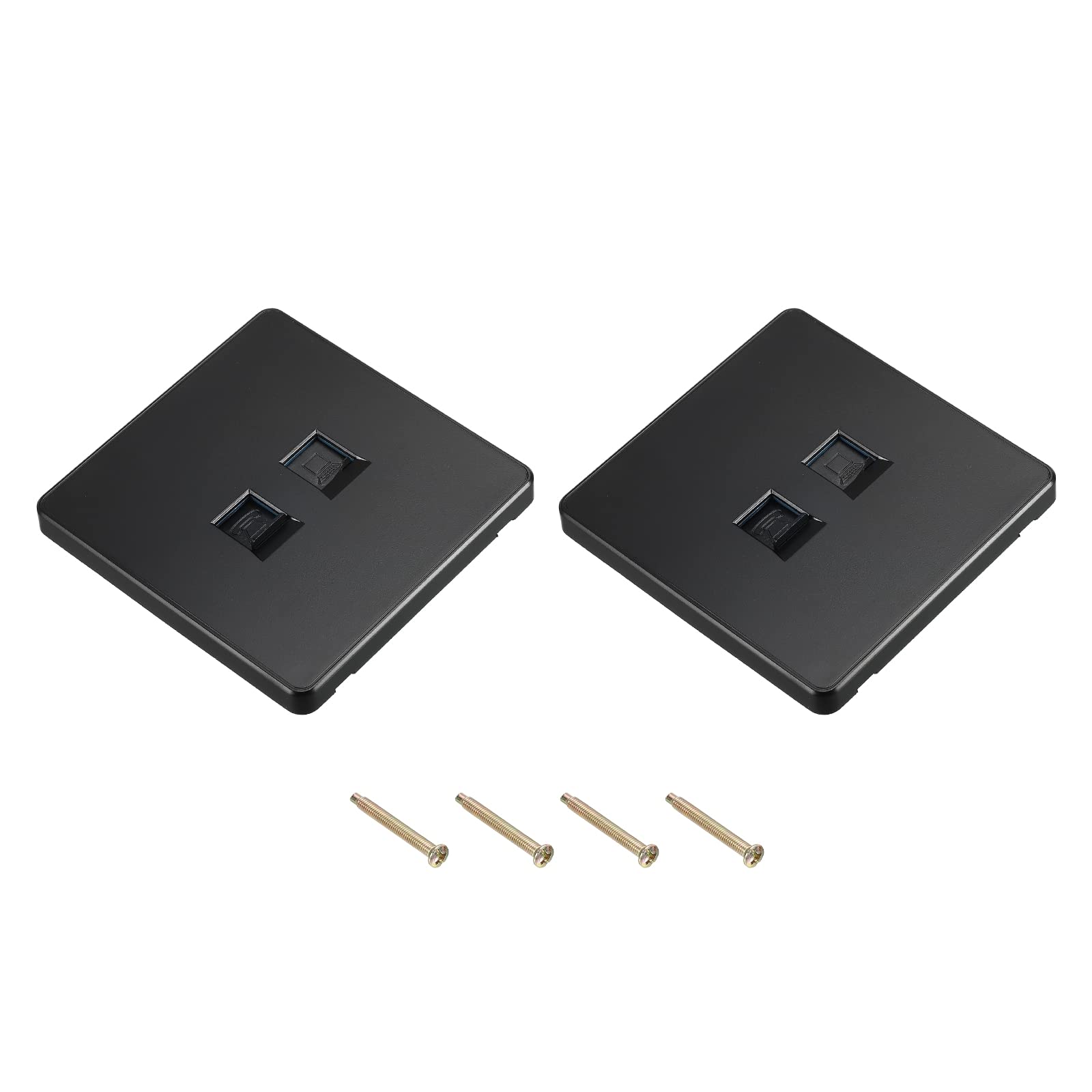 PATIKIL RJ45 CAT6 Socket Telephone Wall Plate Black for Home Office Pack of 2