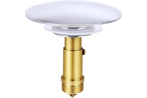uncakil Pop Up Click Clack Sprung Plug Stopper,Basin Sink Clicker Pop Up Bolt,Sink Drain Stopper Click Clack Brass Spring Plu