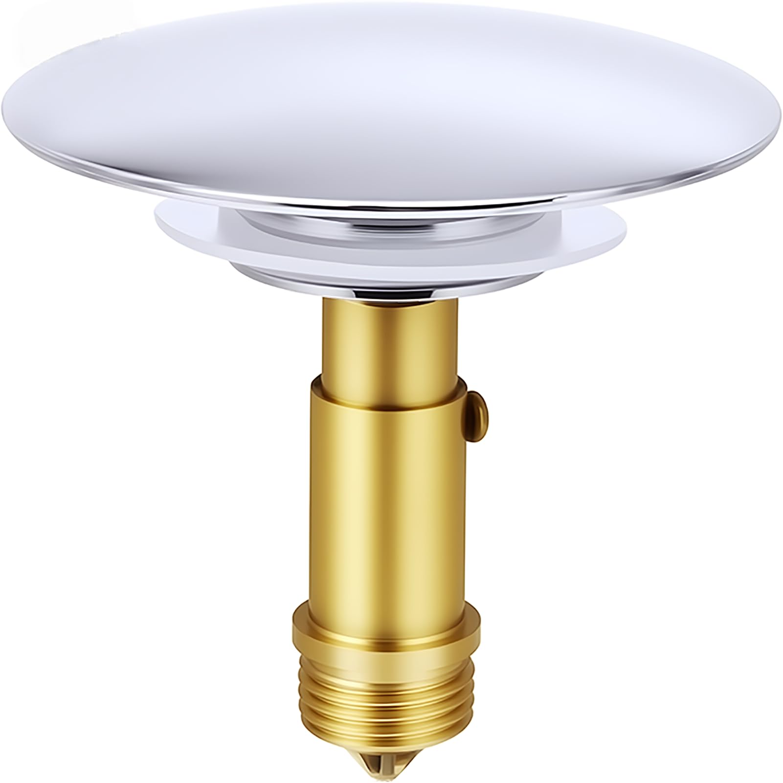 uncakil Pop Up Click Clack Sprung Plug Stopper,Basin Sink Clicker Pop Up Bolt,Sink Drain Stopper Click Clack Brass Spring Plug Replacement for Most Bathroom Sinks,Tubs,and Basin Drains 66mm(Golden)